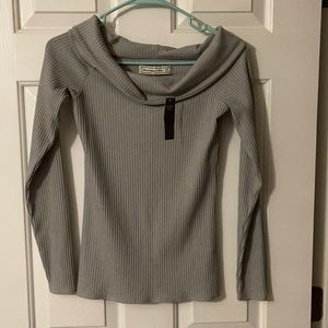 Grey Abercrombie & Fitch off the shoulder top NWT